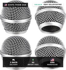 Facmogu 4PCS SM58 Grill Microphone Head Replacement, Grille Mic Head