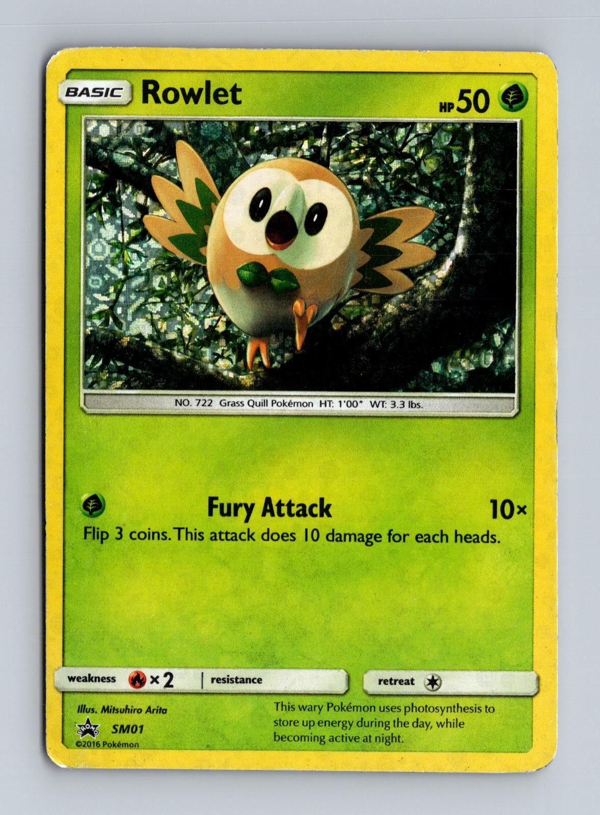 Rowlet - SM01 Holo Promo Sun & Moon Promo Pokemon MP