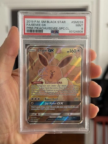 2019 POKEMON BLACK STAR PROMO EEVEE GX #SM233 PSA 9 MINT #117729344