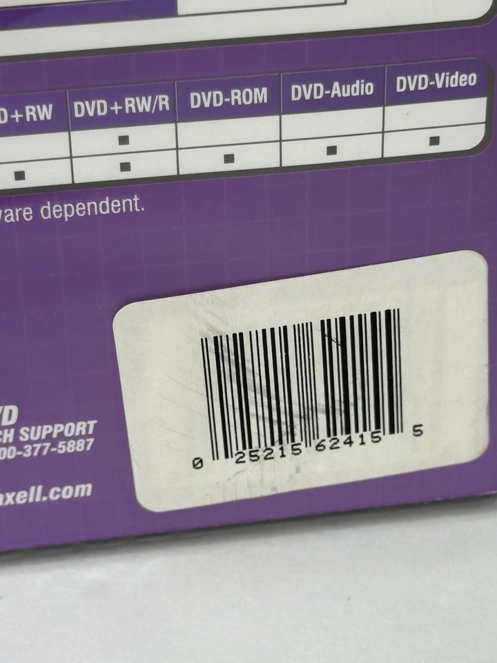 Maxell 5 Pack DVD+R Video Blank Discs 4.7 GB 120 Min 8X - New Sealed - Image 3 of 3