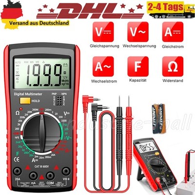 Profi Digital Multimeter Messgerät Voltmeter Strom Amperemeter Kapazität Prüfer