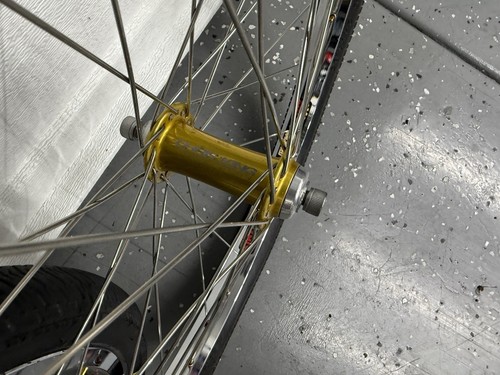 24” Bmx Wheel Set, Chris King 36H Hubs, Sun Rhynolite Rims, Gold DT Swiss Race - Bild 3 von 7
