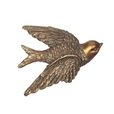 Vintage Wall Sculpture, Antique Pediment Hallway Wall Art, Hand Painted Bird ...