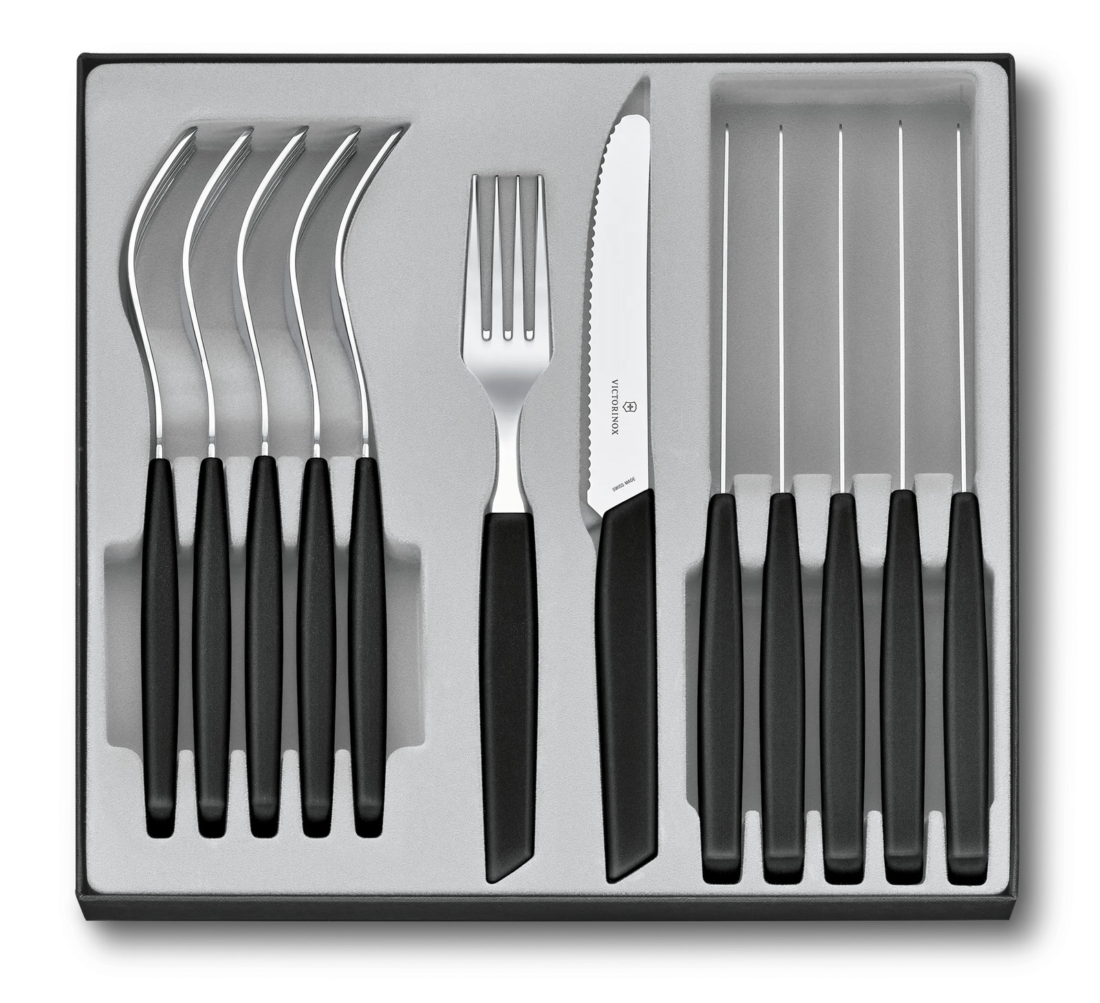 Ménagère Victorinox 12 pièces noire Swiss Modern pour sublimer vos dîners entre amis