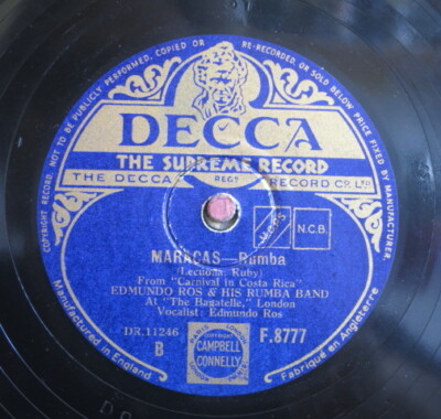 Edmundo Ros & His Rumba Band 78 / Maracas & Another Night Like This (266-0620-P)