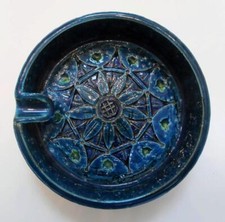 Raymor Aldo Londi Bitossi Italy Rimini Blue Midcentury Modern Pottery Ashtray