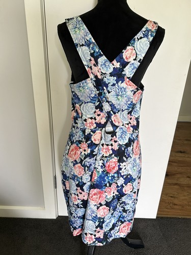 FOREVER NEW Dress Floral Crossover Back | RRP $119.99 | BNWT | - Size 16 (001) - Picture 7 of 11