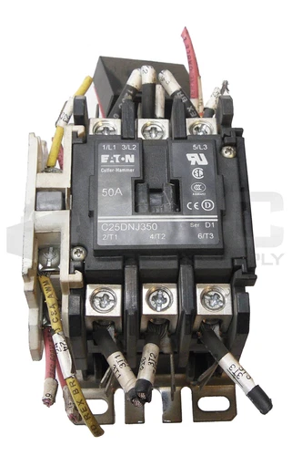 EATON C25DNJ350 /D1 DEFINITE PURPOSE CONTACTOR 50A W/ C320KG3 /A2 CONTACT