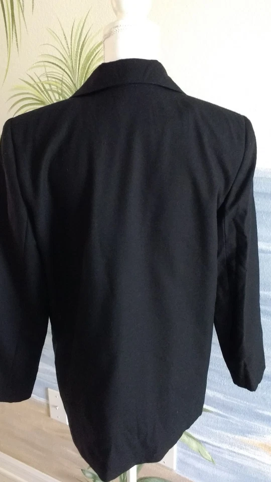 Chaqueta Blazer Briggs Petite Negra Lana Talla 8P Z4 Foto 4 de 4