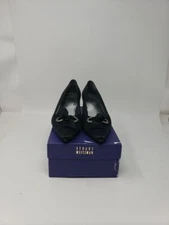 Stuart Weitzman Women's Black Suede Point Toe  Bowtie 1.5" Pumps Size 8.0 W