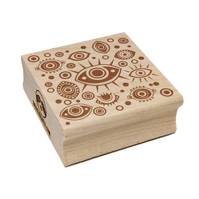 Nazar Evil Eye Hamsa Curse Protection Symbol Square Rubber Stamp for Stamping