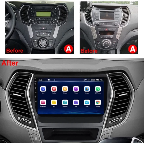 Radio estéreo para automóvil Android CarPlay GPS navegación BT para Hyundai Santa Fe IX45 2013-2018 - Imagen 8 de 24