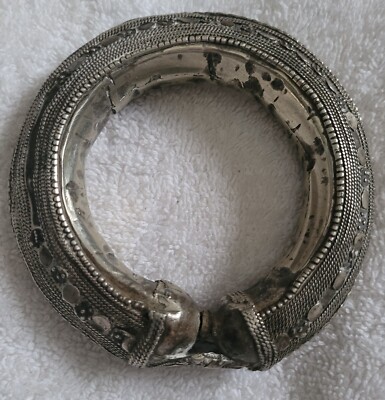 Antique Yemenite Tribal Upper Arm Cuff Bracelet From Yemen