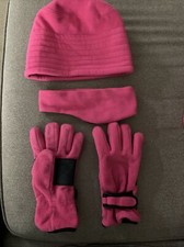 Circo Girls Soft Pink Hat Headband Head Ear Warmer Gloves Winter Set Sz 4-6x