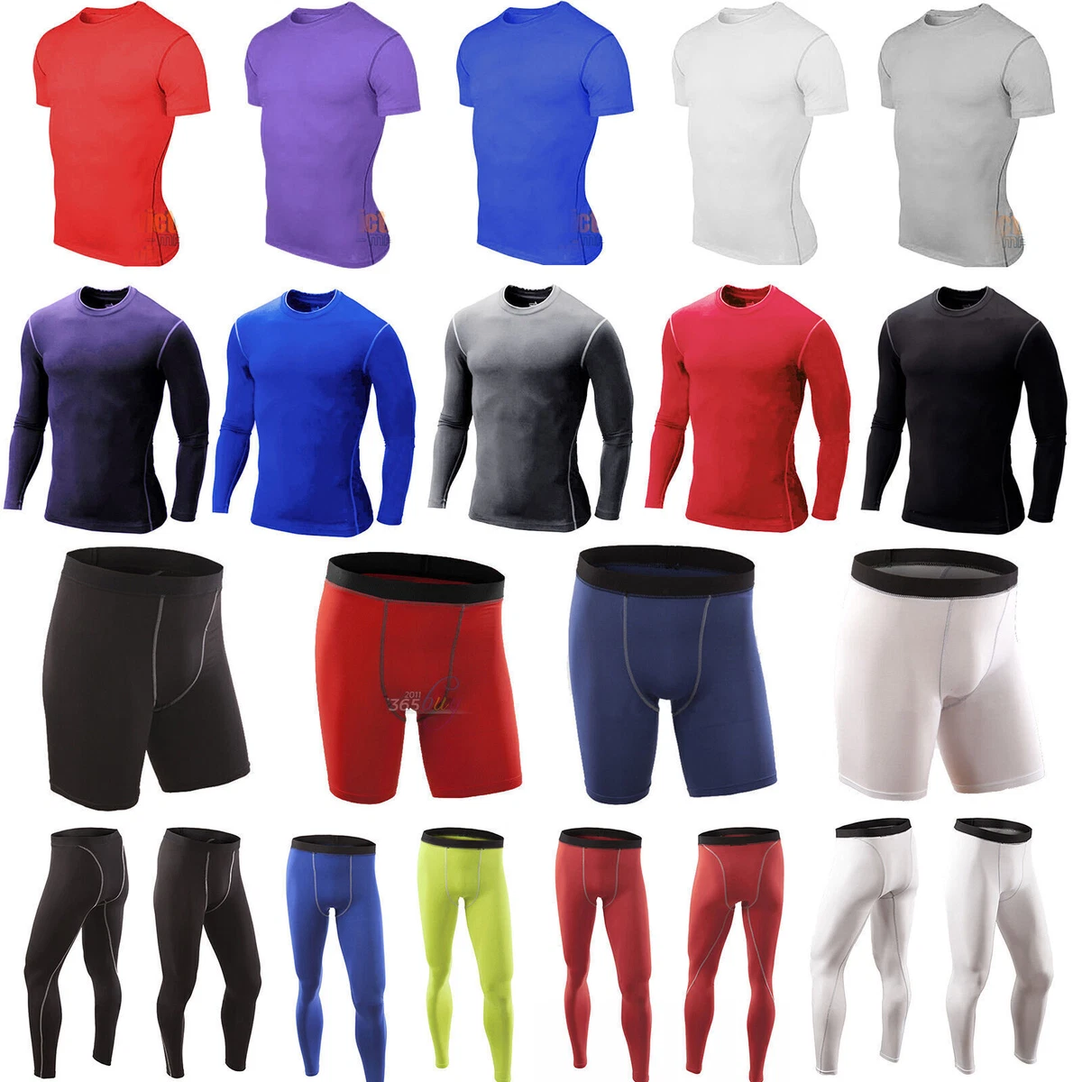 Men Compression Base Layers Thermal Sports Winter Under Skin T Shirt Tops Pants