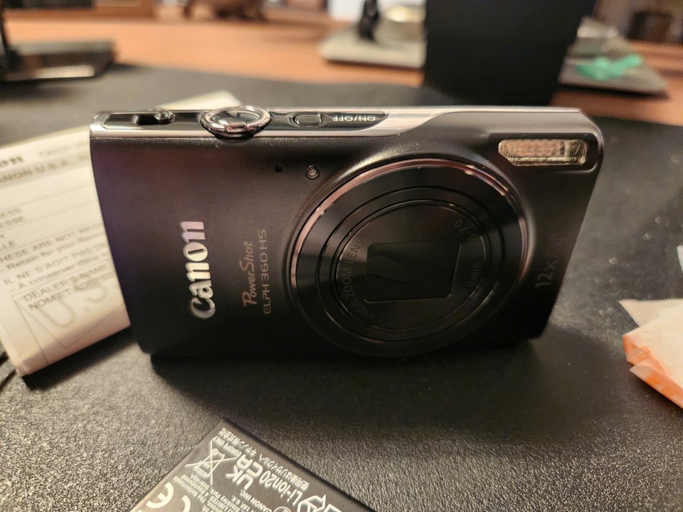 Canon PowerShot ELPH 360 HS WiFi 12x Optical Zoom Digital Camera Black