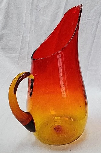Jarra Blenko 1953 Winslow Anderson Design 939-P grande mandarina ámbar MCM - Imagen 5 de 18
