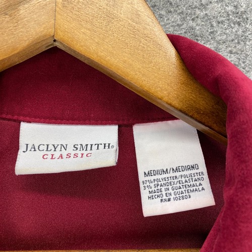 Jaclyn Smith Jacket Women M Medium Red Button Up Collared Long Sleeve Classic - Picture 5 of 8