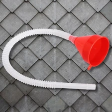 Flexible Plastic Funnel Transmission Filler Gas With Oil Hose Long Tube US