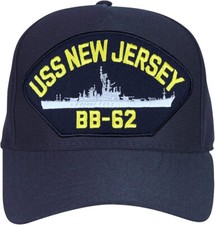 NEW U.S. Navy USS New Jersey BB-62 Ships Baseball cap hat. Navy Blue. USA Made