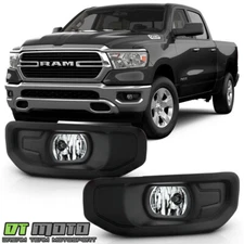 2019-2024 RAM 1500 Halogen Bumper Fog Lights Driving Lamps w/ Switch Left+Right
