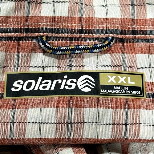 Solaris Mens Vented Shirt Size XXL Plaid Button-Up Short Sleeve Fishing Outdoor - Picture 6 of 9