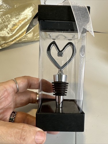 20 Vineyard Collections Heart Wine Bottle 4.5” Stopper Silvertone Chrome Gift - Picture 11 of 19