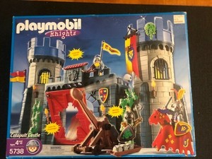Vintage Playmobil 5738 Playmobil Knights Catapult Castle New In Box Ebay