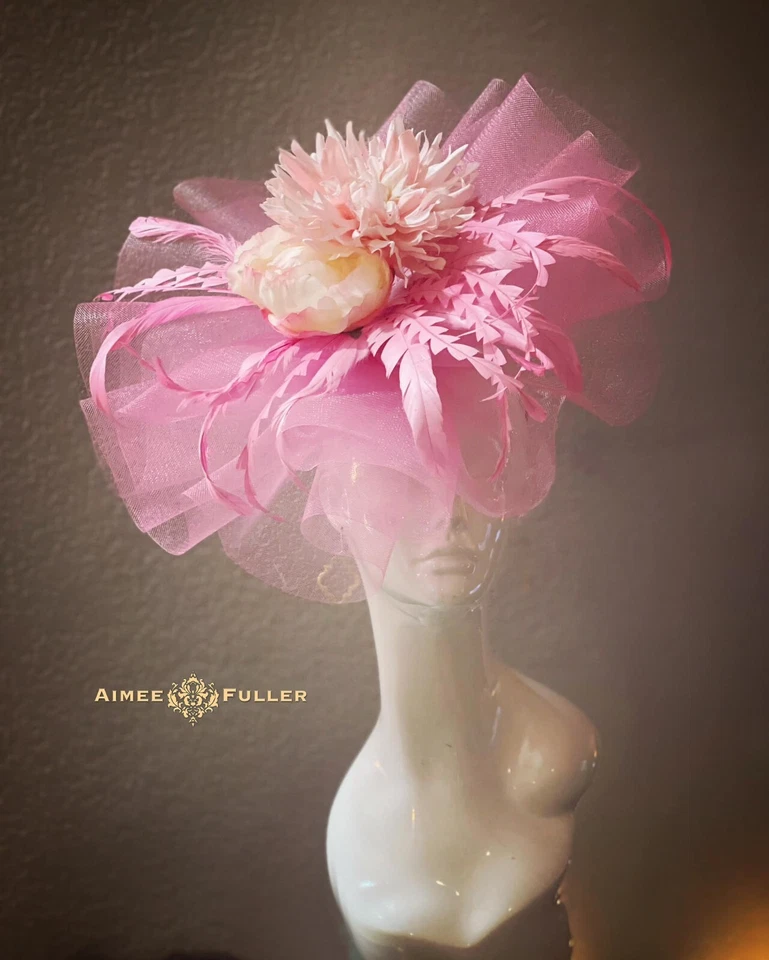 Sombrero Derby Kentucky Rosa Amarillo Royal Ascot Fascinator Del Mar Sombreros de Pascua Foto 2 de 4