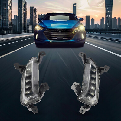 For 2017-2018 Hyundai Elantra LED Fog Lights Front Bumper Fog Lamps Left & Right