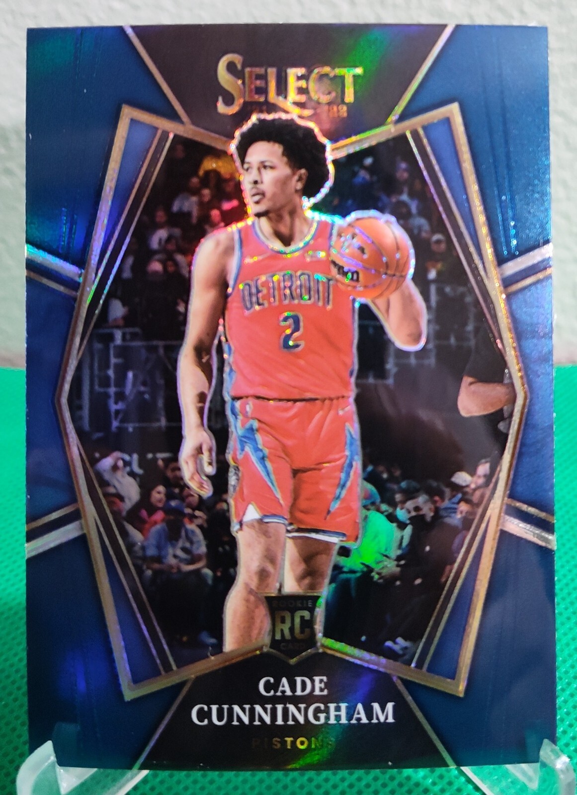 2021 22 Panini Select Cade Cunningham RC # 116 Premier Level Blue Silver Prizm