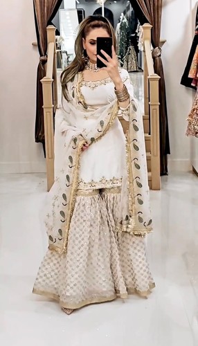 PUNJABI SHARARA PLAZZO KURTI PLAZZO SALWAR KAMEEZ TRAJES MUJER DISEÑO LISTO PARA USAR - Imagen 2 de 8