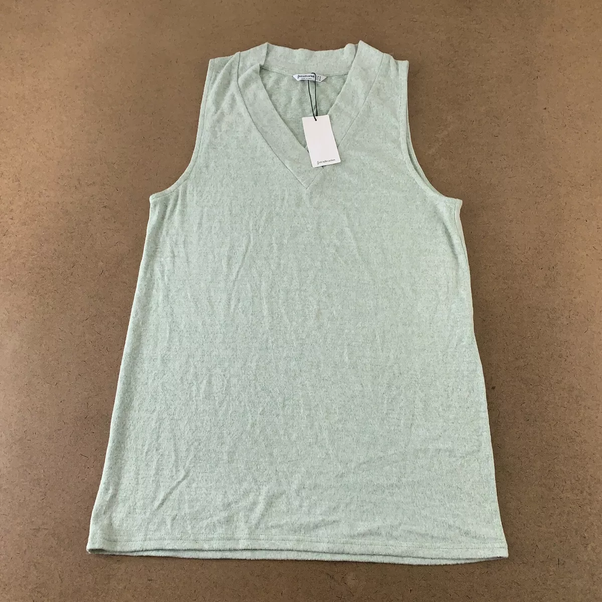 Stradivarius Women s Size Small Mint Green V Neck Mini Sweater