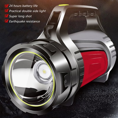 Wiederaufladbare LED Taschenlampe 100000 Lumen - Superheller Suchscheinwerfer Mit Stativ Und USB-Ausgang