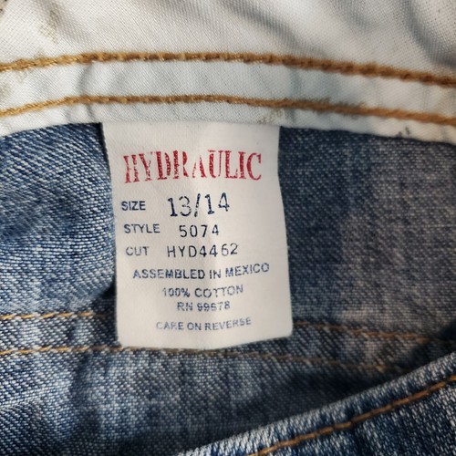 Hydraulic Women's Denim Capris Size 13 Medium Wash Pockets Drawstring Cropped - Picture 5 of 10