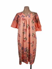 Vintage Anthony Richards MuuMuu House Dress XL Coral Floral Psychedelic Dress