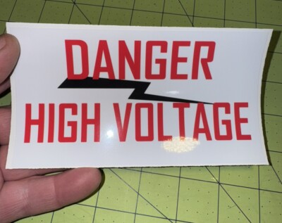 (1) ''Danger High Voltage'' Sticker for Pinball Machine - Williams, Bally, Etc.