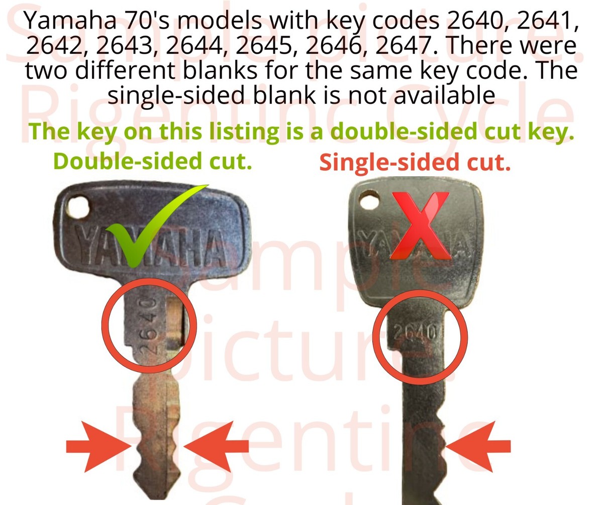○K732○K675○【マイマイ1385です。】 Yamaha Motorcycle Keys 1970's Replacement Key Cut to your