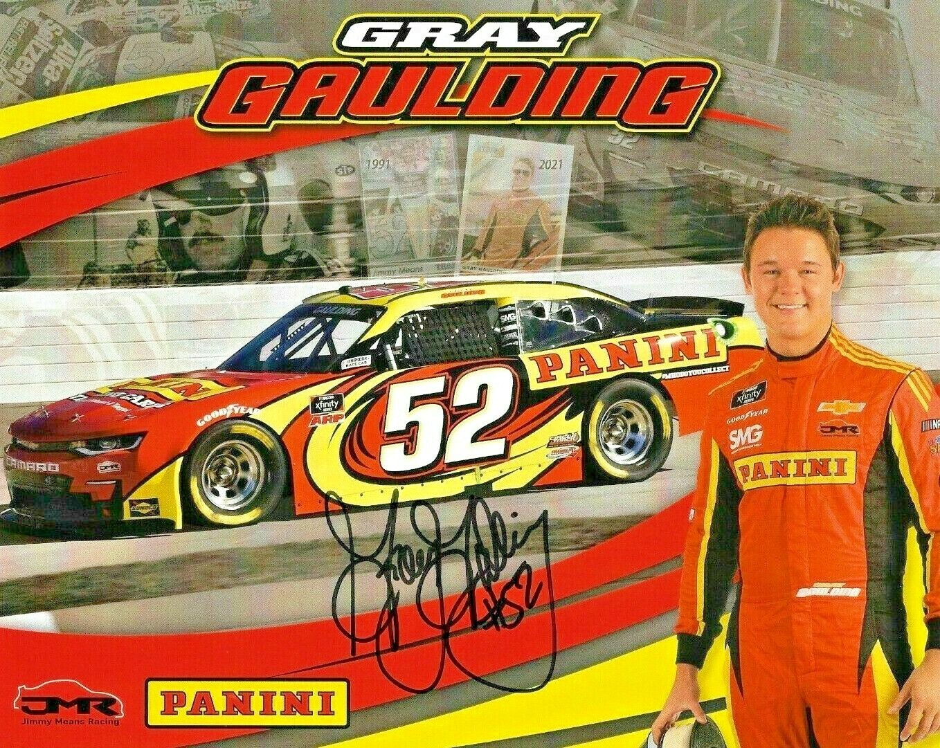 SIGNED 2021 GRAY GAULDING "PANINI TRADING CARDS" #52 NASCAR XFINITY  POSTCARD | eBay
