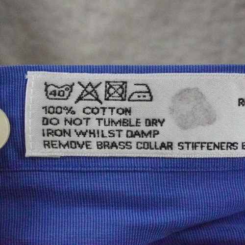 Charles Tyrwhitt Slim Fit Dress Shirt Mens 16.5/33 Solid Blue Formal Preppy - Picture 5 of 10