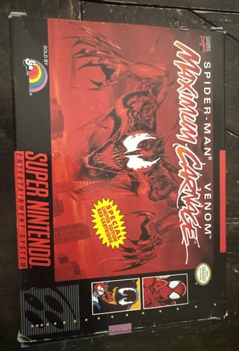Spider-Man and Venom: Maximum Carnage SNES Super Nintendo CIB Complete RED RARE