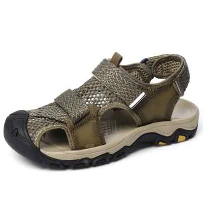 Casual Men Soft Sandals Breathable Mesh Beach Slippers Non-slip Outdoor Sneakers