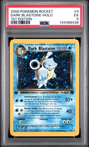 2000 POKEMON ROCKET 1ST EDITION #3 DARK BLASTOISE-HOLO PSA 5