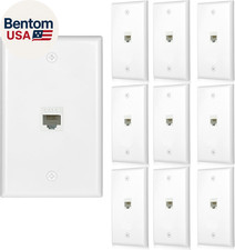 10 Pack Ethernet Wall Outlet Cat6 Plate RJ45 Keystone Jack Panels Gifts Network
