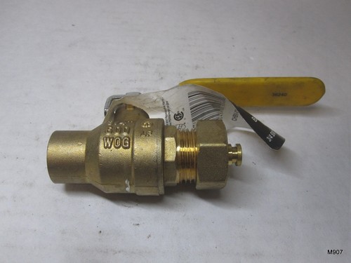 3/4" in Brass Full Port Hose Ball Valve with Chain and Cap, Sweat x Hose