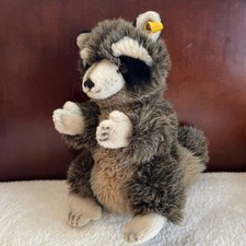 Steiff Plush Raccoon 30cm Stuffed Animal Collectible Used