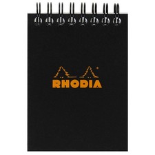 Bloc de notas Rhodia A7 negro 160 páginas cubierta blanda micro perforado papel de rejilla