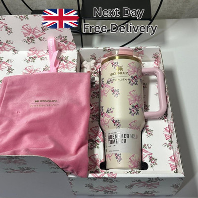 Stanley x Love Shack Fancy 40 Unzen Becher Rosa Beaux Pink Thermo Reisebecher