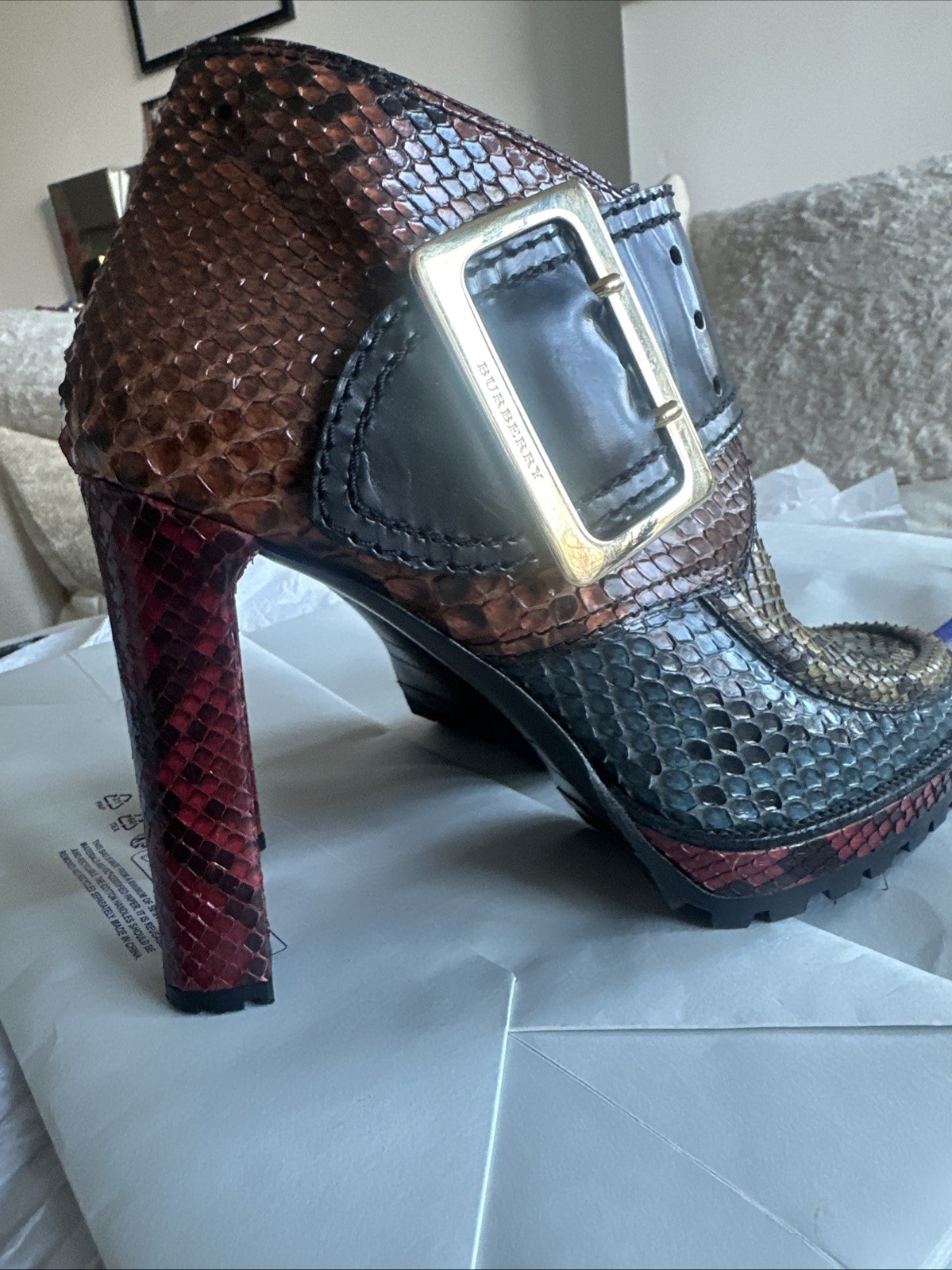 Burberry Genuine Python Heeled boots size 41 / UK 7 Women’s Runway £2k RRP image 9