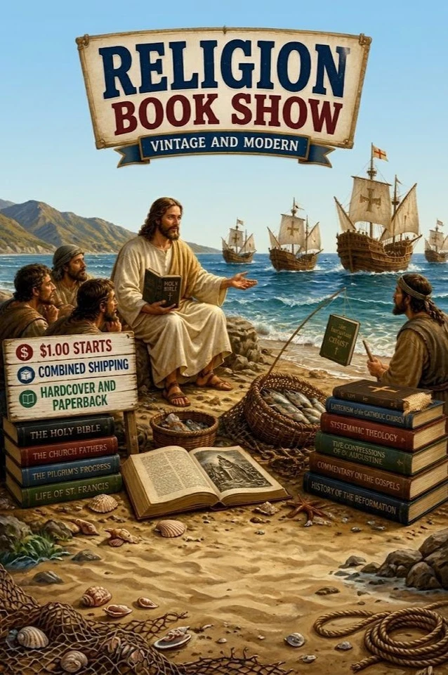 Religion Book Show Vintage & Modern Mostly Christian, Non-Fiction, Fiction